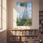 Claude Monet Şemsiyeli Kadın | Cam Tablo - Görsel 2