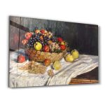 Claude Monet Elmalar ve Üzümler | Cam Tablo