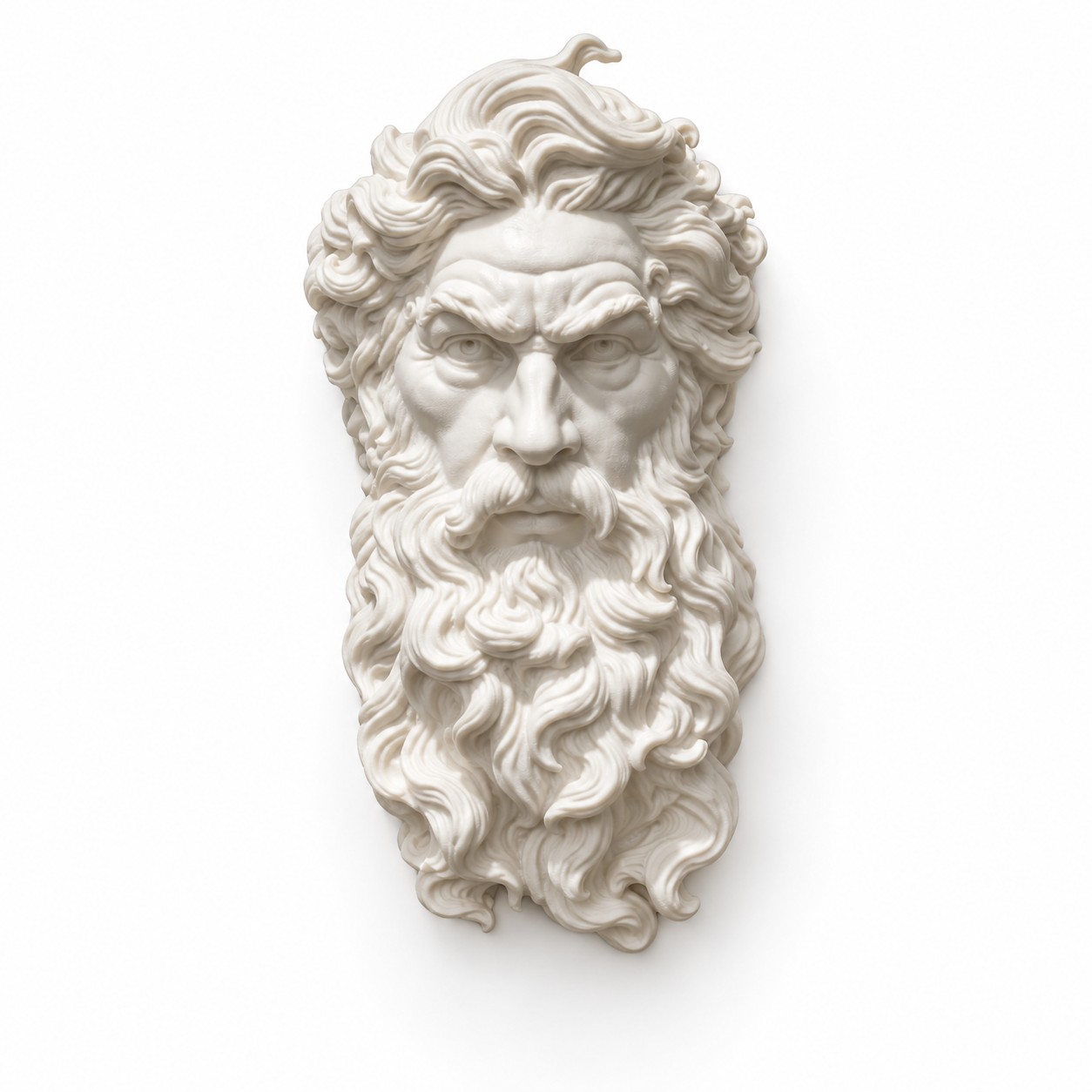 Zeus 3D Baskı Duvar Dekoru Zeus 3D baskı beyaz mitolojik duvar dekoru ürün görseli